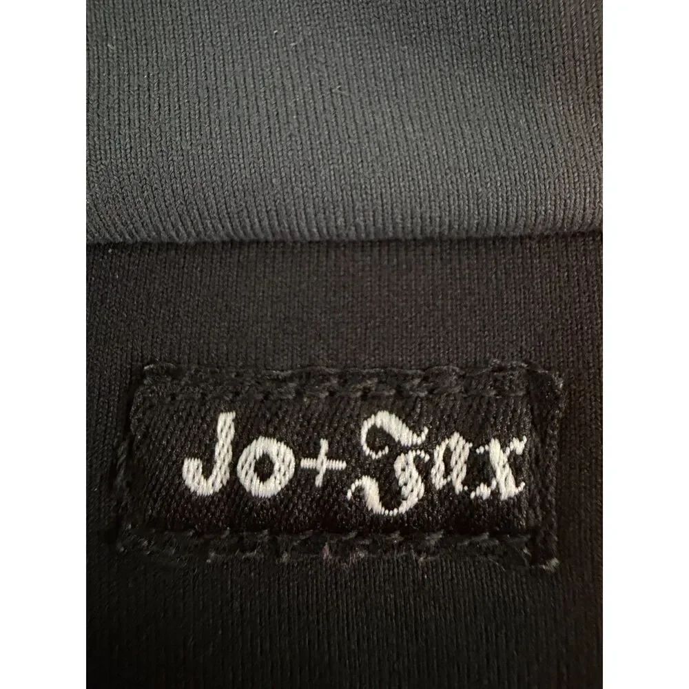 Jo+Jax Reversible Zip Front Dance Crop Top Black Gray Child M